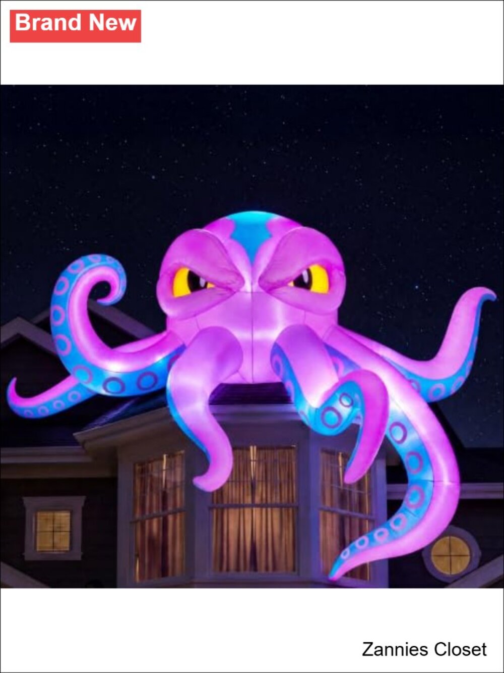 👻 10FT Long Halloween Inflatable Rooftop Octopus Decoration Built-in LED